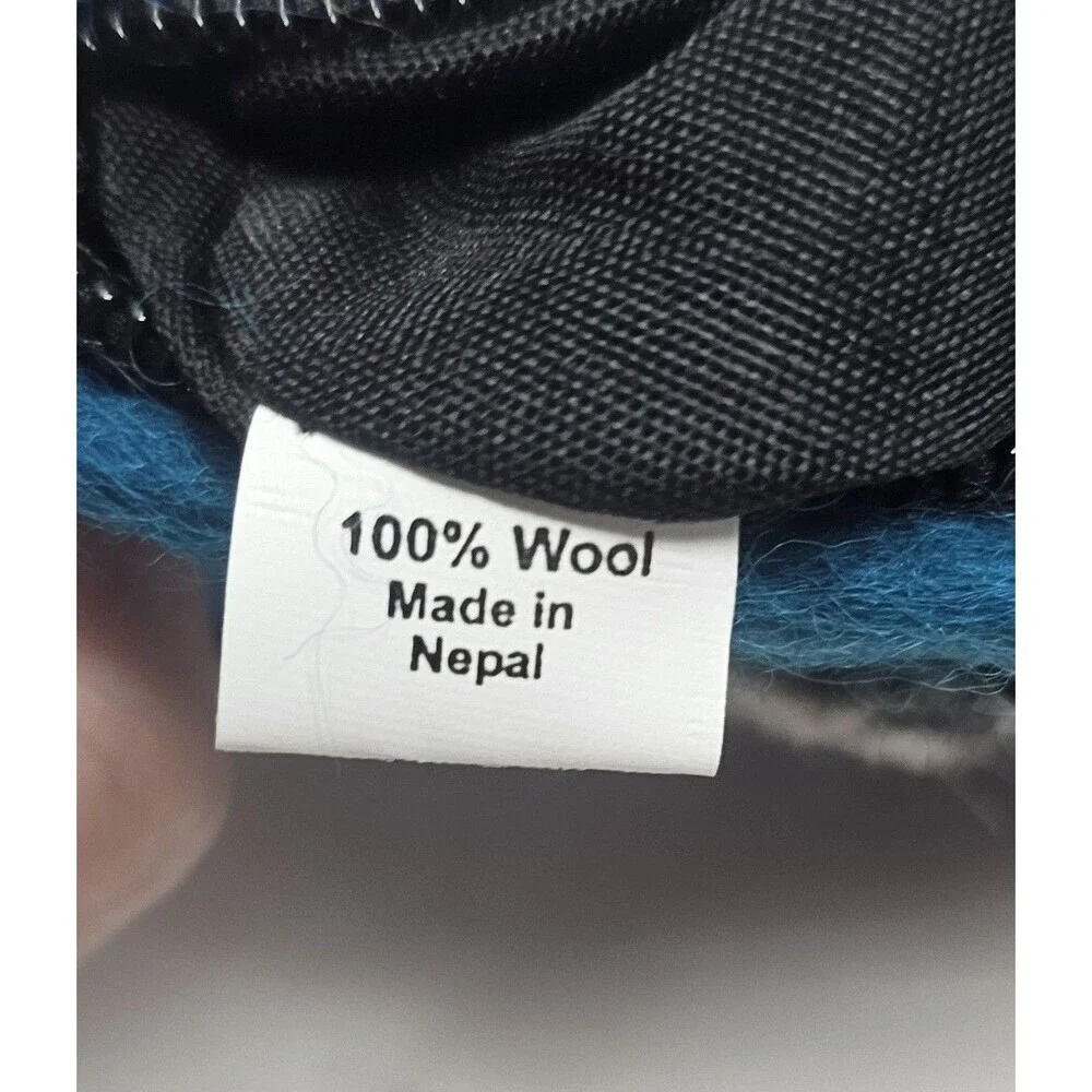 Felted Wool Owl On Branch Zippered Multicolor Coin Pouch Bag Nepal New 6"x4.5" - Picture 6 of 8